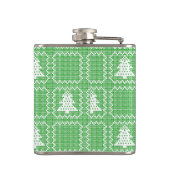 Gemütliches Weihnachtsbaum hässlich Pullover Schac Flachmann (Rückseite)