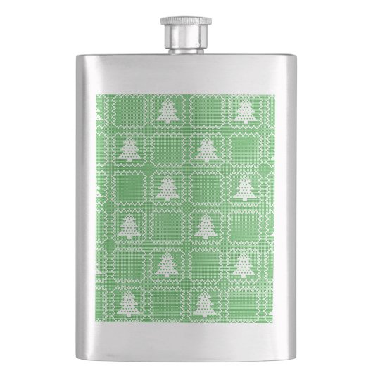 Gemütliches Weihnachtsbaum hässlich Pullover Schac Flachmann (Vorderseite)