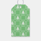 Gemütliches Weihnachtsbaum hässlich Pullover Schac Geschenkanhänger (Rückseite)