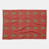 Gemütliches Weihnachtsbaum hässlich Pullover Schac Geschirrtuch (Horizontal)