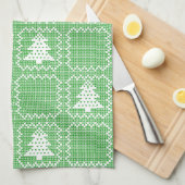 Gemütliches Weihnachtsbaum hässlich Pullover Schac Geschirrtuch (Viertel Falte)