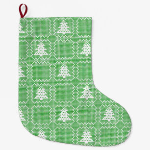 Gemütliches Weihnachtsbaum hässlich Pullover Schac Großer Weihnachtsstrumpf
