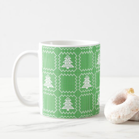 Gemütliches Weihnachtsbaum hässlich Pullover Schac Kaffeetasse (Mit Donut)