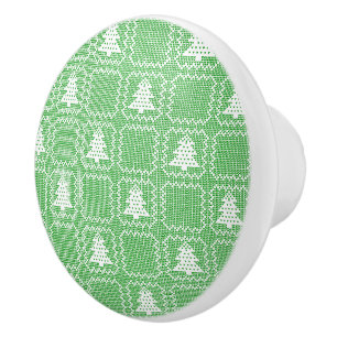 Gemütliches Weihnachtsbaum hässlich Pullover Schac Keramikknauf