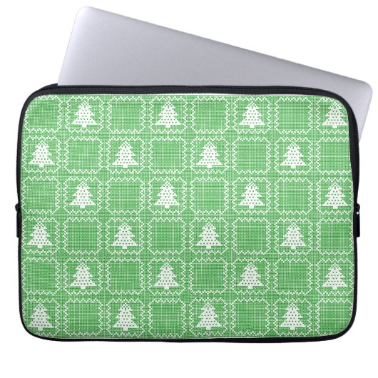 Gemütliches Weihnachtsbaum hässlich Pullover Schac Laptopschutzhülle (Vorderseite)