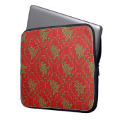 Gemütliches Weihnachtsbaum hässlich Pullover Schac Laptopschutzhülle (Vorderseite Links)