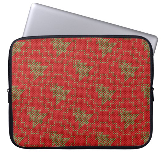 Gemütliches Weihnachtsbaum hässlich Pullover Schac Laptopschutzhülle (Vorderseite)