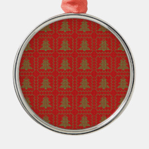Gemütliches Weihnachtsbaum hässlich Pullover Schac Ornament Aus Metall