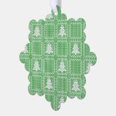 Gemütliches Weihnachtsbaum hässlich Pullover Schac Ornament Karte (Linke Ecke)