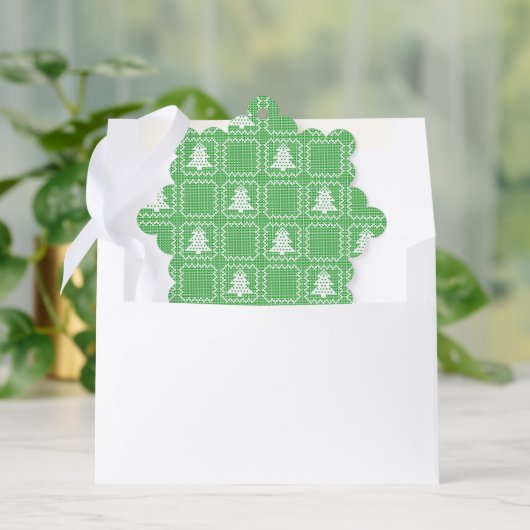 Gemütliches Weihnachtsbaum hässlich Pullover Schac Ornament Karte (Umschlag)