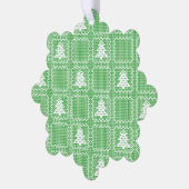 Gemütliches Weihnachtsbaum hässlich Pullover Schac Ornament Karte (Linke Ecke)