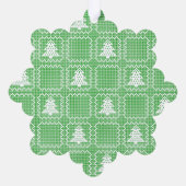 Gemütliches Weihnachtsbaum hässlich Pullover Schac Ornament Karte (Rückseite)