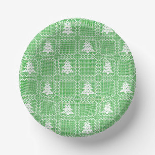 Gemütliches Weihnachtsbaum hässlich Pullover Schac Pappteller