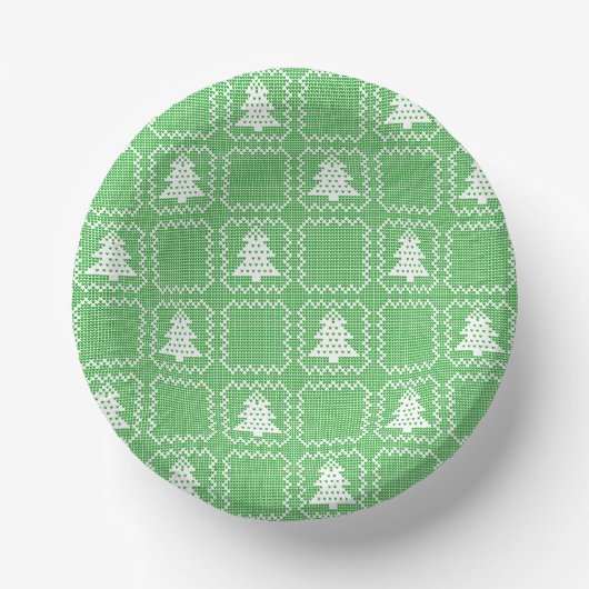 Gemütliches Weihnachtsbaum hässlich Pullover Schac Pappteller (Vorderseite)