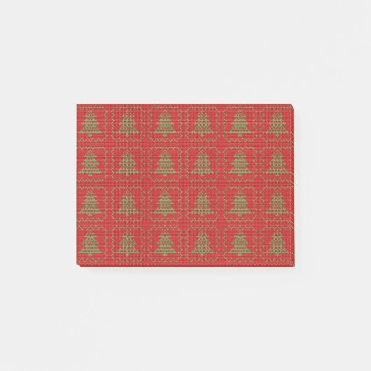 Gemütliches Weihnachtsbaum hässlich Pullover Schac Post-it Klebezettel (Vorderseite)