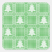 Gemütliches Weihnachtsbaum hässlich Pullover Schac Quadratischer Aufkleber (Vorderseite)