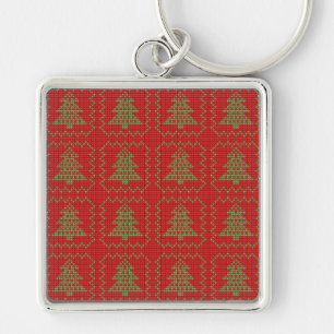 Gemütliches Weihnachtsbaum hässlich Pullover Schac Schlüsselanhänger