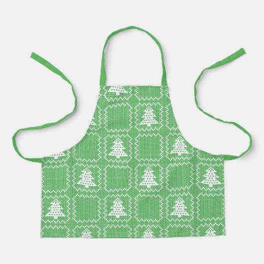 Gemütliches Weihnachtsbaum hässlich Pullover Schac Schürze (Vorderseite)