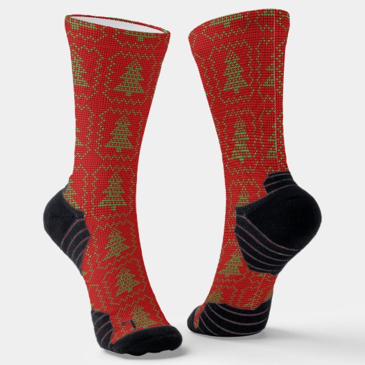 Gemütliches Weihnachtsbaum hässlich Pullover Schac Socken (Gewinkelt)
