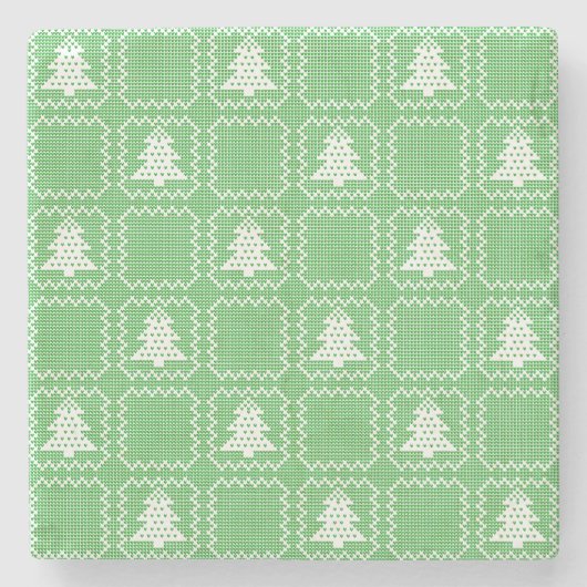 Gemütliches Weihnachtsbaum hässlich Pullover Schac Steinuntersetzer (Vorderseite)