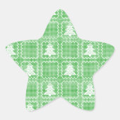 Gemütliches Weihnachtsbaum hässlich Pullover Schac Stern-Aufkleber (Vorderseite)