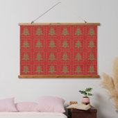 Gemütliches Weihnachtsbaum hässlich Pullover Schac Wandteppich Mit Holzrahmen (Schlafzimmer)