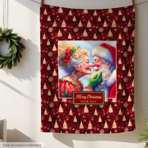 Gemütliches Weihnachtsblanket Vintag Mr. & Mrs. Cl Fleecedecke