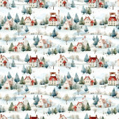 Gemütliches Weihnachtsdörfchen in Aquarellfarbe Fleecedecke