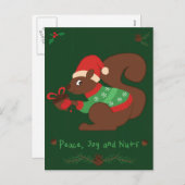 Gemütliches Weihnachtseichhörnchen Feiertagspostkarte (Vorne/Hinten)