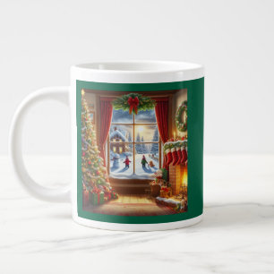 Gemütliches Weihnachtsfenster Jumbo-Tasse