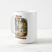 Gemütliches Weihnachtsfenster Kaffeetasse (Vorderseite Links)