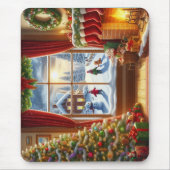 Gemütliches Weihnachtsfenster Mousepad (Vorne)
