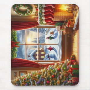 Gemütliches Weihnachtsfenster Mousepad