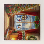 Gemütliches Weihnachtsfenster Puzzle (Horizontal)