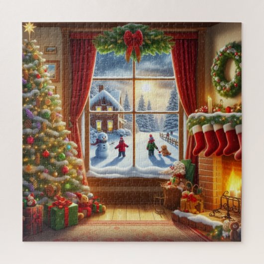 Gemütliches Weihnachtsfenster Puzzle (Vertikal)