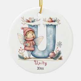 Gemütliches Weihnachtsfest Anfänglicher Personalis Keramik Ornament