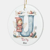 Gemütliches Weihnachtsfest Anfänglicher Personalis Keramik Ornament (Links)