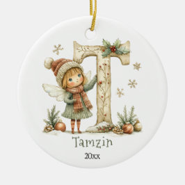 Gemütliches Weihnachtsfest Anfänglicher Personalis Keramik Ornament