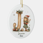 Gemütliches Weihnachtsfest Anfänglicher Personalis Keramik Ornament (Rechts)