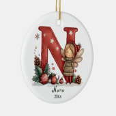 Gemütliches Weihnachtsfest Anfänglicher Personalis Keramik Ornament (Rechts)