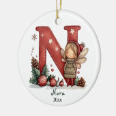 Gemütliches Weihnachtsfest Anfänglicher Personalis Keramik Ornament (Links)