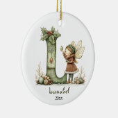 Gemütliches Weihnachtsfest Anfänglicher Personalis Keramik Ornament (Rechts)