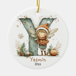 Gemütliches Weihnachtsfest Anfänglicher Personalis Keramik Ornament