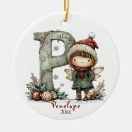 Gemütliches Weihnachtsfest Anfänglicher Personalis Keramik Ornament