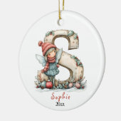 Gemütliches Weihnachtsfest Anfänglicher Personalis Keramik Ornament (Links)