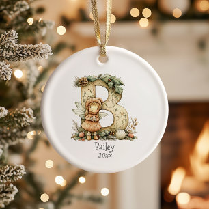 Gemütliches Weihnachtsfest Anfänglicher Personalis Keramik Ornament