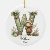 Gemütliches Weihnachtsfest Anfänglicher Personalis Keramik Ornament (Hinten)