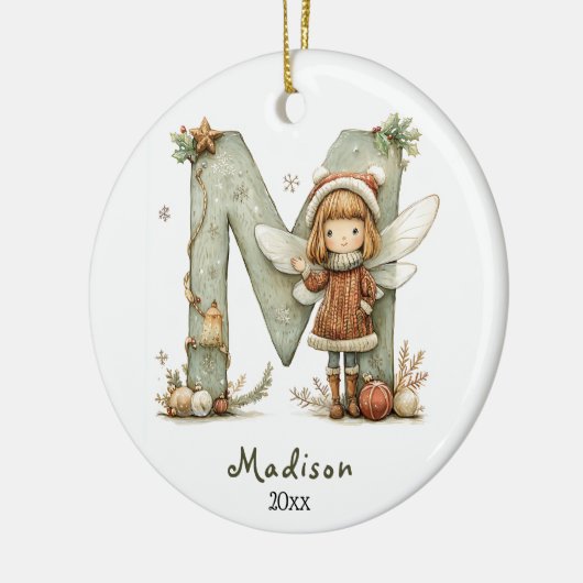 Gemütliches Weihnachtsfest Anfänglicher Personalis Keramik Ornament (Links)