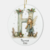 Gemütliches Weihnachtsfest Anfänglicher Personalis Keramik Ornament (Links)