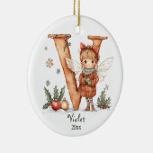 Gemütliches Weihnachtsfest Anfänglicher Personalis Keramik Ornament (Rechts)